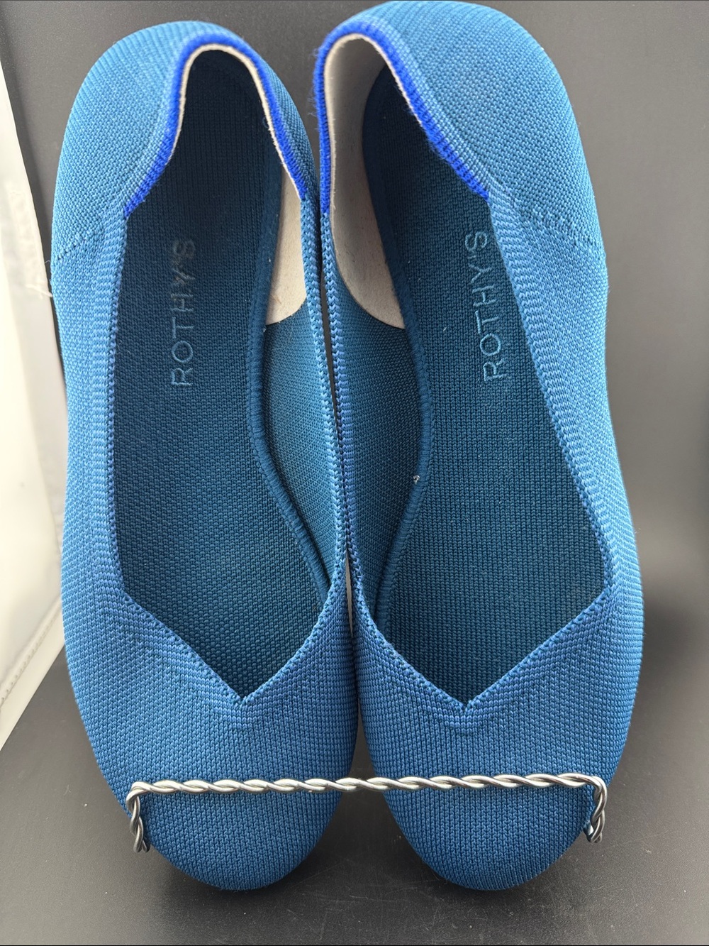 Rothy's Flat Women's Size 10 US Blue Peacock Slip On Round Toe Shoes RETIRED - Picture 3 of 5